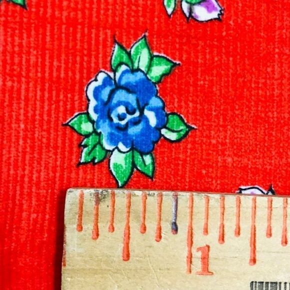 Vintage Small Corduroy Fabric Floral - Picture 5 of 6